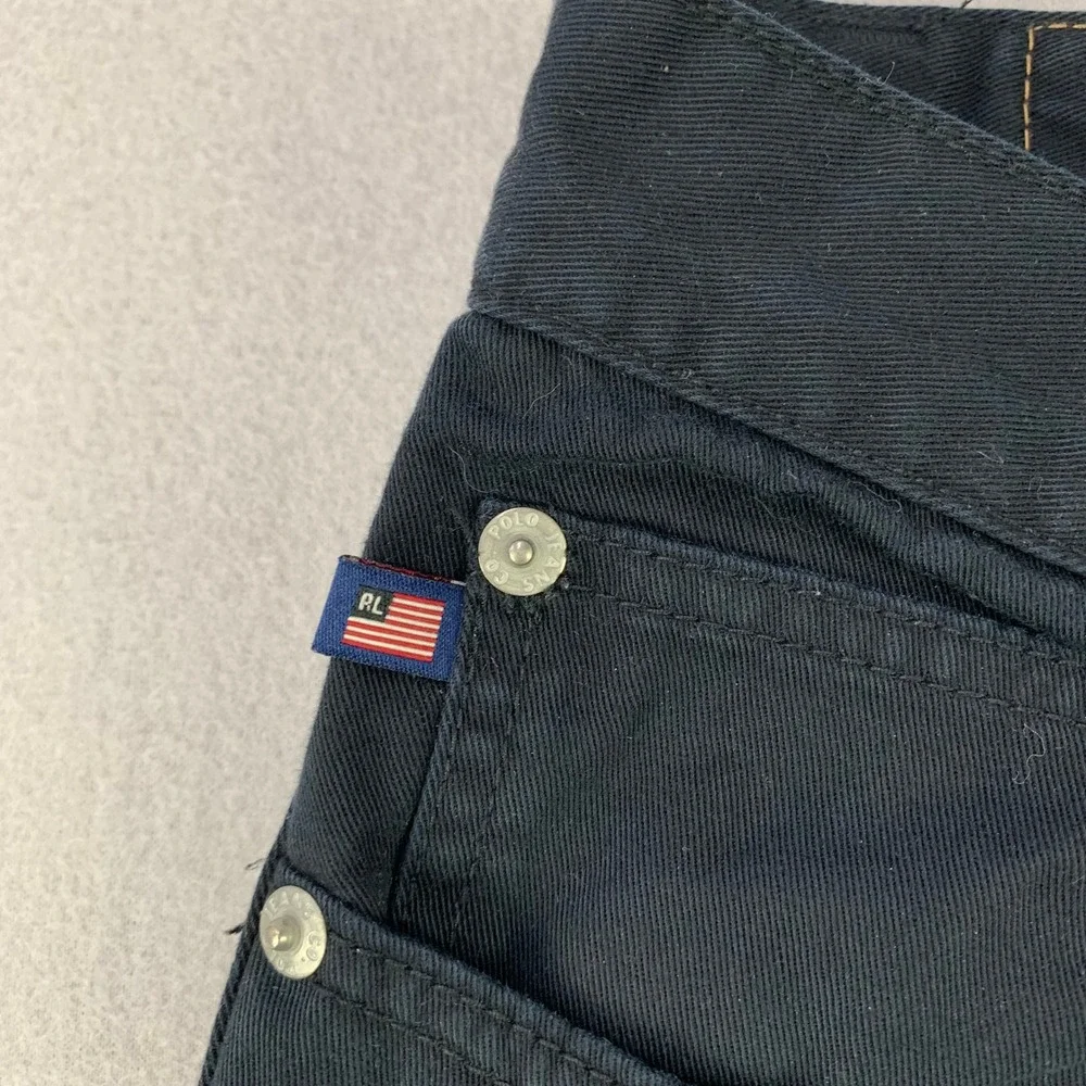 Ralph Lauren Polo Jeans Co Pants Womens 12 Black Denim Straight Leg Cotton